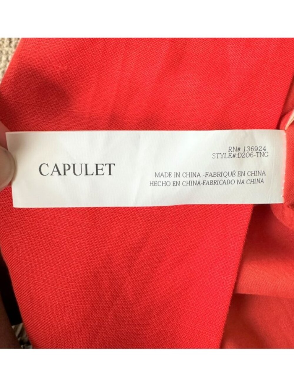 Capulet Camille Linen Blend Shoulder Tie Midi Dress in Tangerine Orange, M - Picture 6 of 8